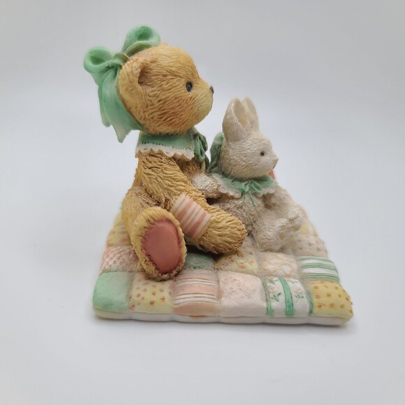 1991 Cherished Teddies "Camille" Bear w Bunny Figurine #950424 Lost Without You - Picture 6 of 7
